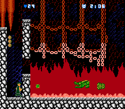 Bats & Terry (NES) screenshot: First boss - green dragon (its tail is flickering like crazy so impossible to capture it in a static screenshot)