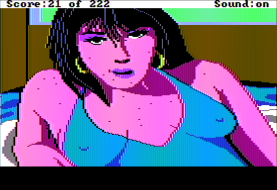 Leisure Suit Larry in the Land of the Lounge Lizards (Apple II) screenshot: She Seems Nice