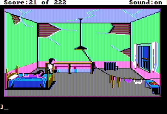 Leisure Suit Larry in the Land of the Lounge Lizards (Apple II) screenshot: Go Interesting Places