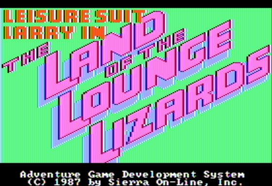 Leisure Suit Larry in the Land of the Lounge Lizards (Apple II) screenshot: Title Screen