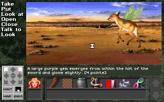 Companions of Xanth (DOS) screenshot: You'll meet magical, beautiful creatures in this game...