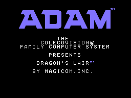 Dragon's Lair (Coleco Adam) screenshot: Title screen 1