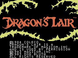 Dragon's Lair (Coleco Adam) screenshot: Title screen 2