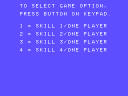 Dragon's Lair (Coleco Adam) screenshot: Game options