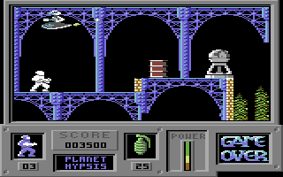 Game Over (Commodore 64) screenshot: First world: planet Hypsis