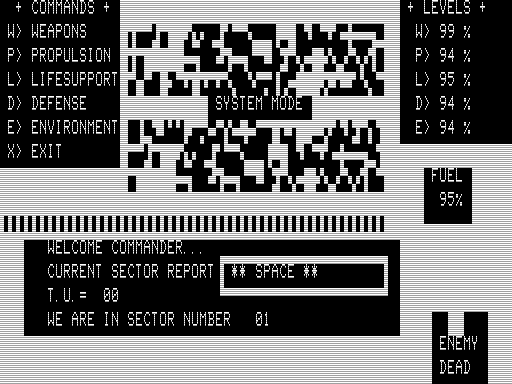 Zossed in Space (TRS-80) screenshot: My Repair Menu