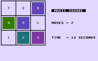 Mindbenders (Commodore 16, Plus/4) screenshot: Magic Square: Which number?