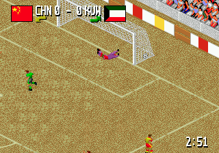 Head-On Soccer (Genesis) screenshot: Goal!
