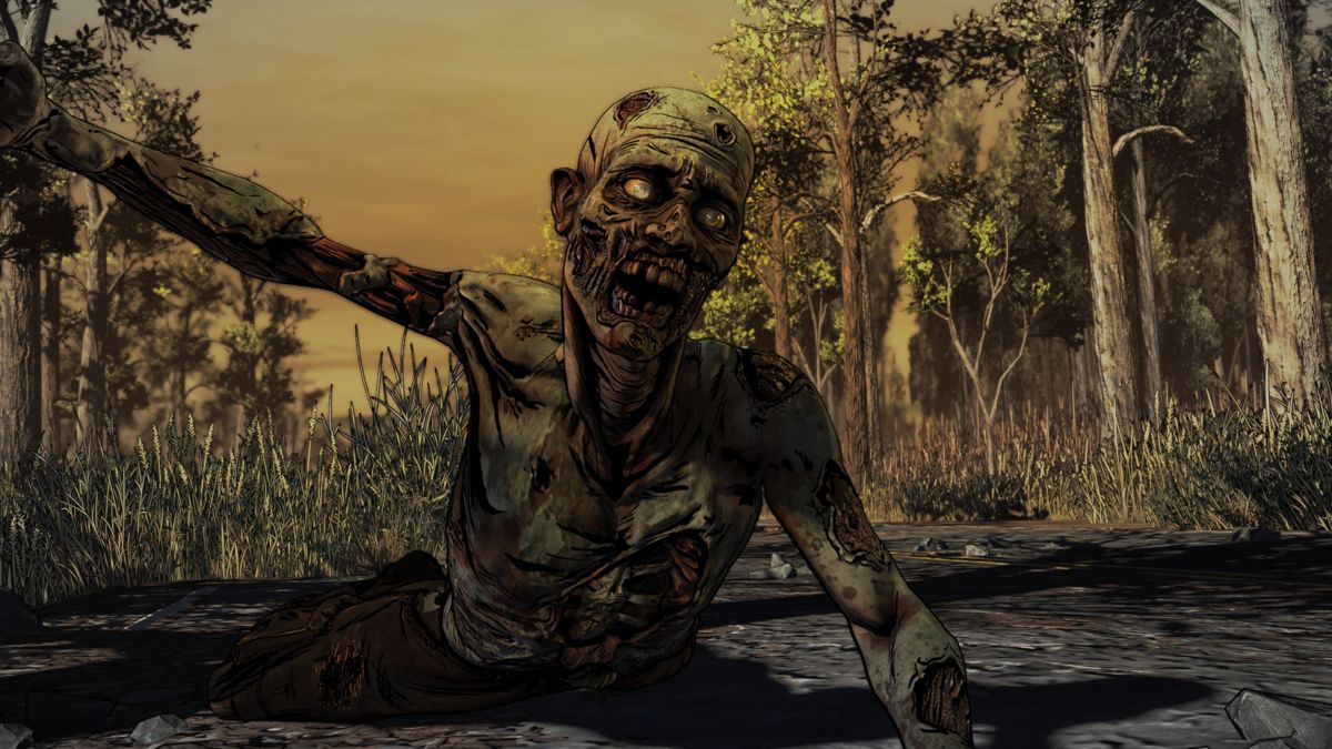 The Walking Dead: The Final Season (PlayStation 4) screenshot: Episode 1: A road zombie