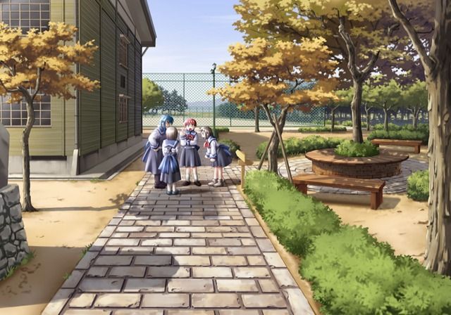 Haru no Ashioto (PlayStation 2) screenshot: These girls are up to something.