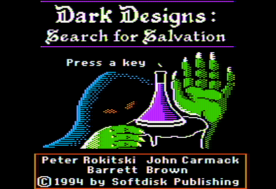 Dark Designs V: Search for Salvation (Apple II) screenshot: Title screen
