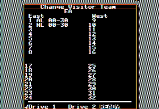 Earl Weaver Baseball (Apple II) screenshot: Game Setup