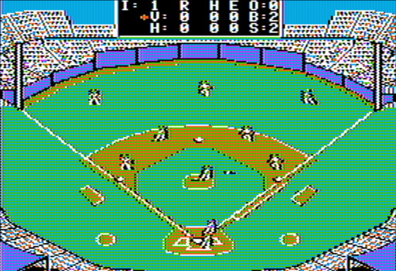 Earl Weaver Baseball (Apple II) screenshot: Ground Ball to Right Infield