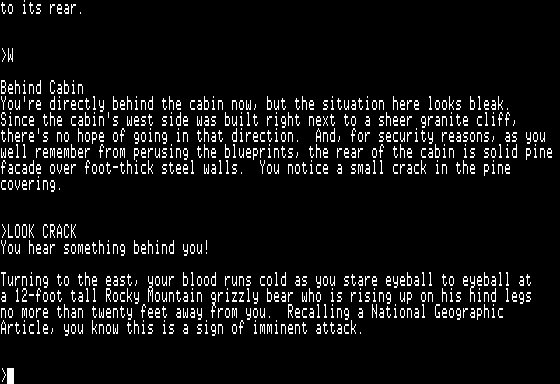Germ Lab (Apple II) screenshot: Attacked by a Grizzly