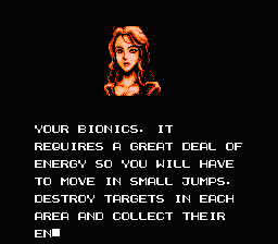 Street Fighter 2010: The Final Fight (NES) screenshot: The girl explains to you some stuff