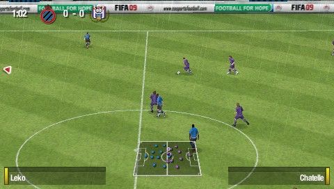 FIFA Soccer 09 (PSP) screenshot: Belgium's undisputed best team during a match