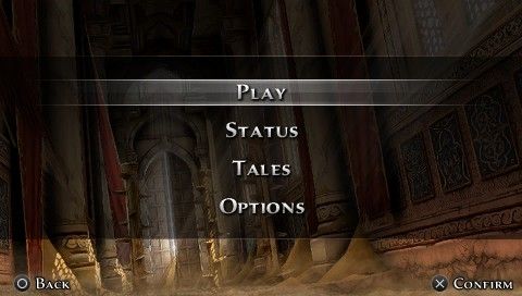 Prince of Persia: The Forgotten Sands (PSP) screenshot: Main menu