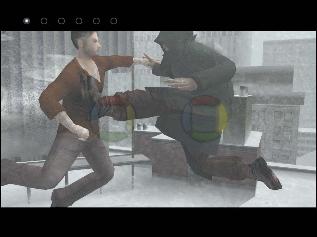 Indigo Prophecy (Windows) screenshot: Strangely enough, the boss fight is right in the middle of the game