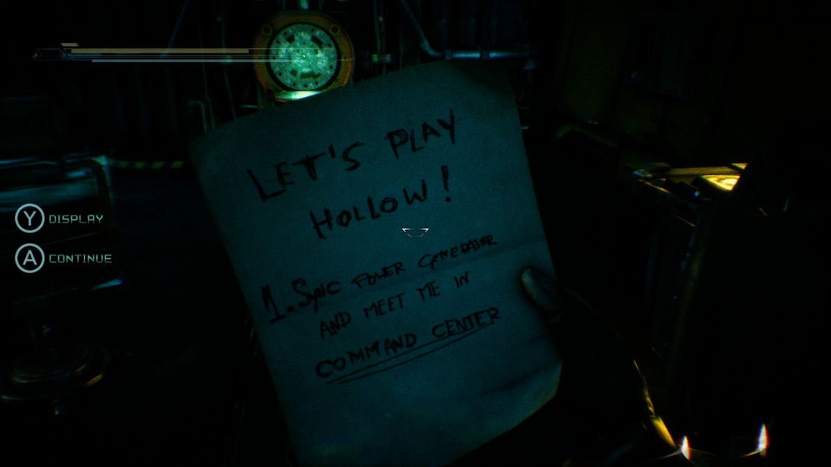 Hollow (Nintendo Switch) screenshot: Reading a note
