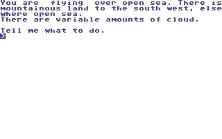 Spyplane (Commodore 64) screenshot: Start of your mission
