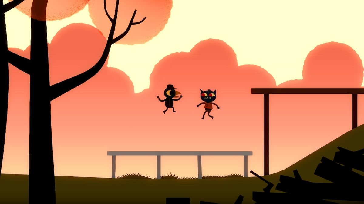 Night in the Woods (Nintendo Switch) screenshot: Hanging out with Germ