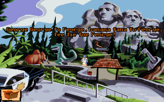 Sam & Max: Hit the Road (DOS) screenshot: The heroes of the game will often spout complete nonsense
