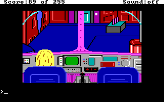 Space Quest: The Lost Chapter (DOS) screenshot: Close-up on ship controls