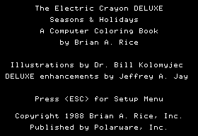 The Electric Crayon Deluxe: Seasons & Holidays (Apple II) screenshot: Title Screen