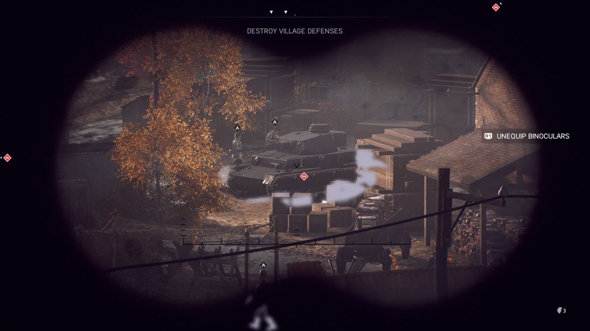 Battlefield V (PlayStation 4) screenshot: Enemy Panzer in the village
