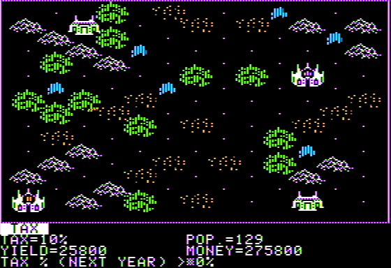 Parthian Kings (Apple II) screenshot: Current Tax Yields