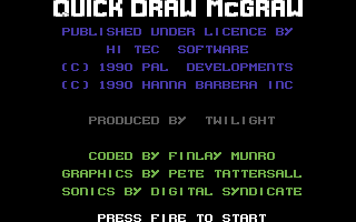 Quick Draw McGraw (Commodore 64) screenshot: Title Screen