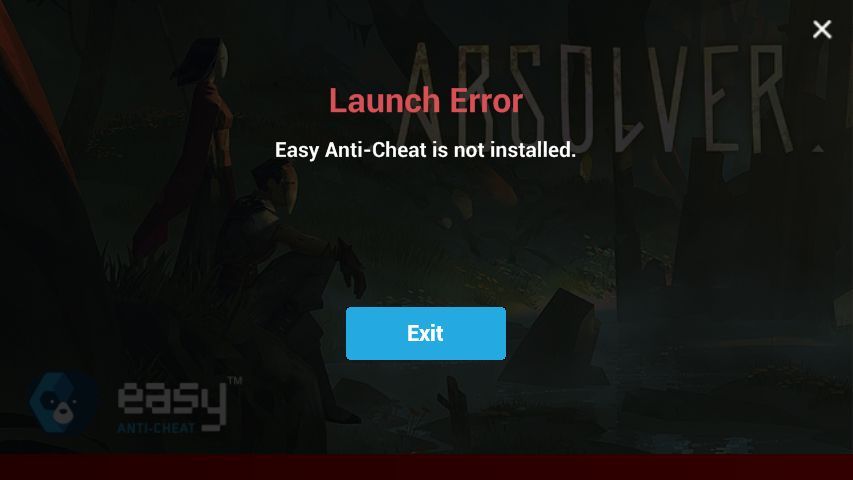 Absolver (Windows) screenshot: The game will not launch if there is no anti-cheat system installed. Fortunately with the Steam download the installation files are in the Absolver folder