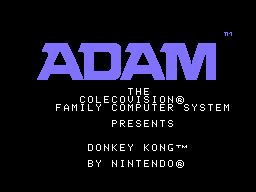 Donkey Kong (Coleco Adam) screenshot: Title screen 1