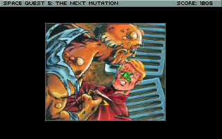 Space Quest V: The Next Mutation (DOS) screenshot: You are attacked by a mutant!..