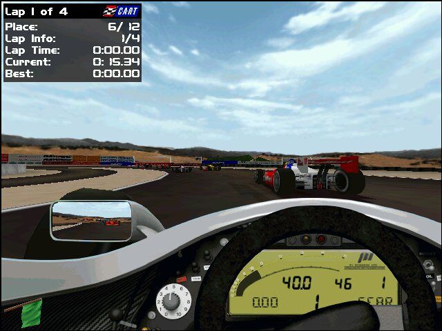 CART Precision Racing (Windows) screenshot: Panning cockpit view