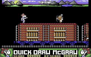Quick Draw McGraw (Commodore 64) screenshot: Keep the train safe