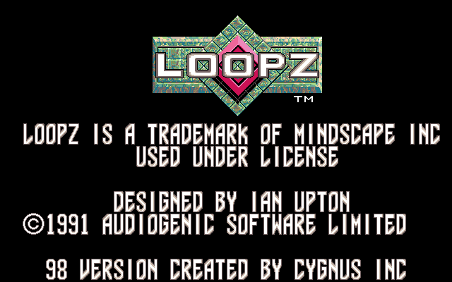 Loopz (PC-98) screenshot: Title screen