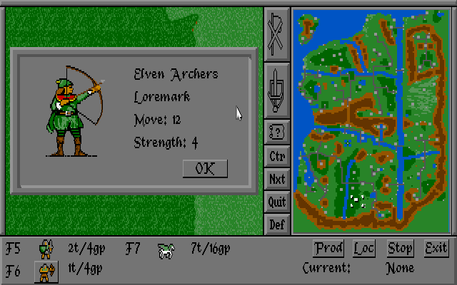 Warlords (DOS) screenshot: Elven archers