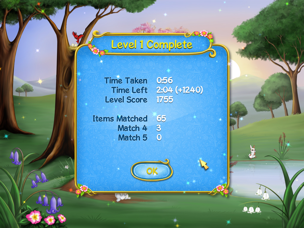 Spring Bonus (Windows) screenshot: Level 1 complete