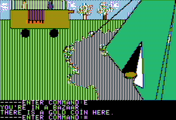 Man-Eng: Master of Evil (Apple II) screenshot: Outside the Wizard's Tent