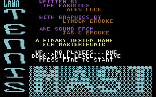 Grand Prix Tennis (Commodore 64) screenshot: Title Screen