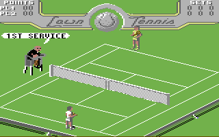 Grand Prix Tennis (Commodore 64) screenshot: Start of the match