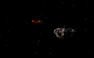 In Pursuit of Greed (DOS) screenshot: The ship travels to the penal colony.
