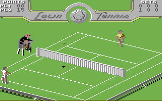 Grand Prix Tennis (Commodore 64) screenshot: Return the ball