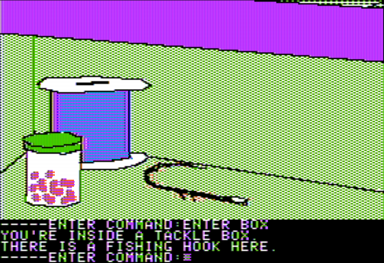 The Incredible Shrinking Man Adventure (Apple II) screenshot: An old Fish Hook