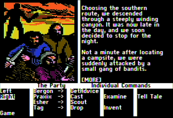 Journey: The Quest Begins (Apple II) screenshot: Set Upon by Bandits