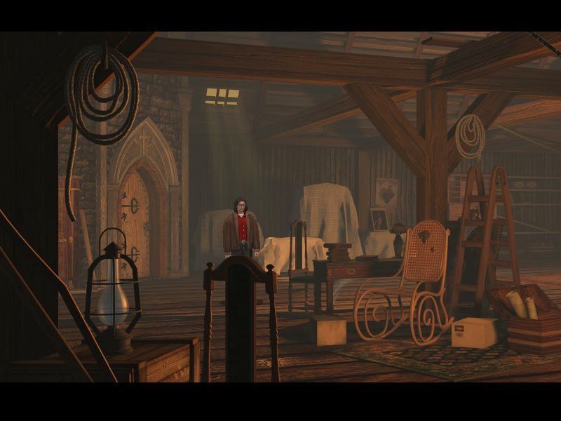 The Black Mirror (Windows) screenshot: This attic has its own challenges - inside and out!