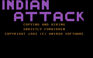Indian Attack (Commodore 64) screenshot: Title Screen