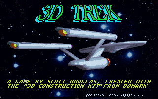 3D Trek (DOS) screenshot: Title screen