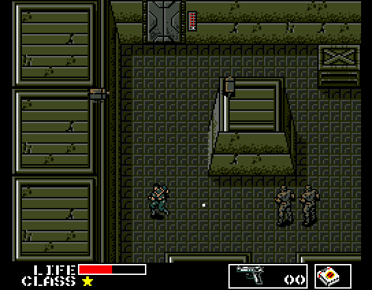 Metal Gear (MSX) screenshot: Don't shoot me! I have to stay alive at least till Metal Gear Solid: Sons of Liberty